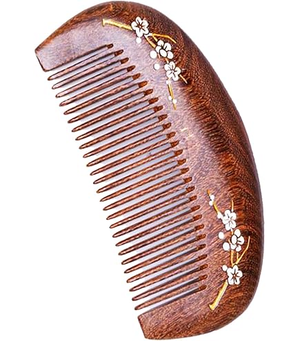 Amazon | 梳き櫛 両歯 高級木製櫛 緑檀櫛 クシ コーム ヘアブラシ 頭皮